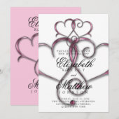 Elegante Minimalistische Roze Hart Kaart (Voorkant / Achterkant)