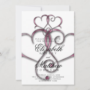 Elegante Minimalistische Roze Hart Kaart