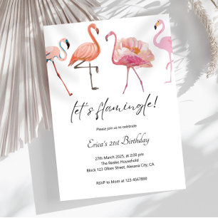 Elegante Minimalistische Roze Let's Flamingle Flam Kaart