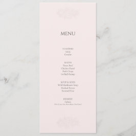 Elegante Minimalistische Roze Menu Kaart