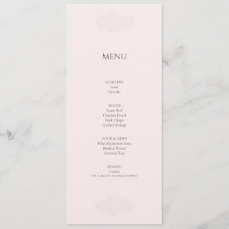 Elegante Minimalistische Roze Menu Kaart