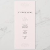 Elegante Minimalistische Roze Menu Kaart (Achterkant)