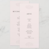 Elegante Minimalistische Roze Menu Kaart (Voorkant / Achterkant)