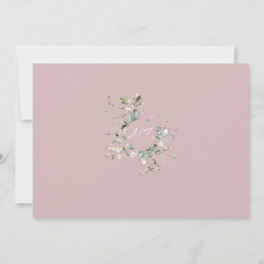 Elegante Minimalistische Roze Platte Save The Date (Achterkant)
