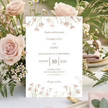 Elegante Minimalistische Roze Roze Wilde Bloemen B