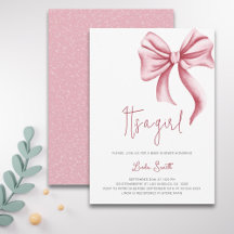Elegante minimalistische roze strik meisje Baby sh