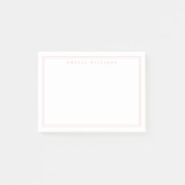 Elegante Minimalistische Roze Twee Rand Post-it® Notes