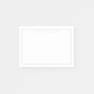 Elegante Minimalistische Roze Twee Rand Post-it® Notes