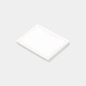 Elegante Minimalistische Roze Twee Rand Post-it® Notes (Schuin)