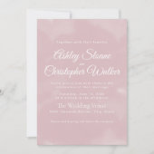 Elegante Minimalistische Roze Witte Script Bruilof Kaart (Voorkant)