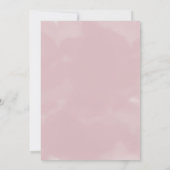 Elegante Minimalistische Roze Witte Script Bruilof Kaart (Achterkant)