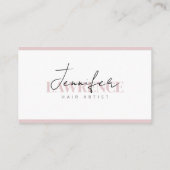 Elegante minimalistische roze witte trendy haarsty klantenkaartje (Achterkant)