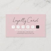 Elegante minimalistische roze witte trendy haarsty klantenkaartje (Voorkant)