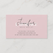 Elegante minimalistische roze witte trendy haarsty visitekaartje (Voorkant)