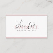 Elegante minimalistische roze witte trendy make-up visitekaartje (Achterkant)