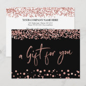 Elegante minimalistische Rozen gouden cadeaubonnen Kaart (Voorkant / Achterkant)