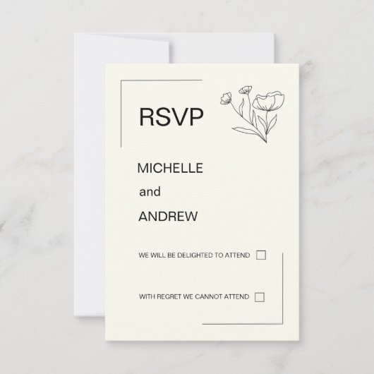 Elegante Minimalistische RSVP Kaart (Voorkant)