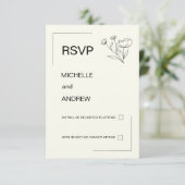 Elegante Minimalistische RSVP Kaart (Staand voorkant)