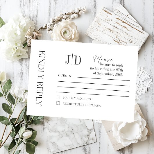 Elegante minimalistische RSVP-kaart | Modern en st RSVP Kaartje