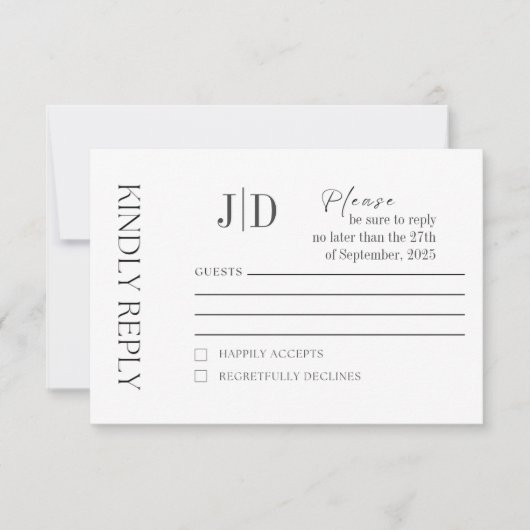 Elegante Minimalistische RSVP Kaart | Modern & Sti (Voorkant)