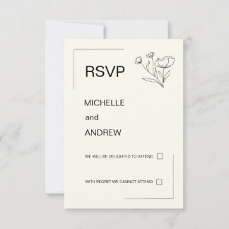 Elegante minimalistische RSVP-kaart RSVP Kaartje