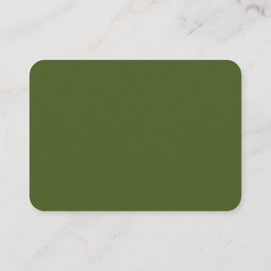 Elegante minimalistische RSVP Moss Green QR Code B Informatiekaartje (Achterkant)