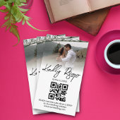 Elegante minimalistische RSVP QR-code trouwfoto Informatiekaartje