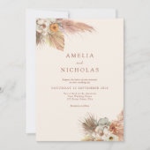 Elegante minimalistische rustieke Boho bloemenbrui Kaart (Voorkant)