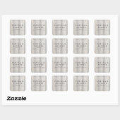 Elegante minimalistische rustieke houten kaars lab vierkante sticker (Vel)