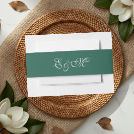 Elegante minimalistische Sage Green Wedding Belly Uitnodigingen Wikkel
