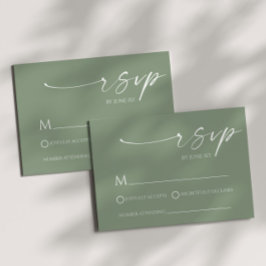 Elegante minimalistische Sage Green Wedding RSVP K