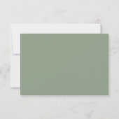 Elegante minimalistische Sage Green Wedding RSVP K (Achterkant)
