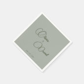 Elegante minimalistische Sage Groene Bruiloft Servet (Hoek)