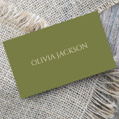 Elegante minimalistische salie groen & beige typog visitekaartje