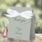 Elegante minimalistische salie groene bruiloft bedankdoosjes
