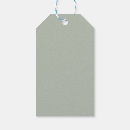 Elegante minimalistische salie groene bruiloft gun cadeaulabel (Achterkant)
