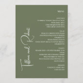 Elegante minimalistische salie groene grote namen menu (Voorkant)