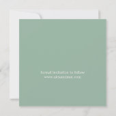 Elegante Minimalistische Saliegroen Save The Date (Achterkant)