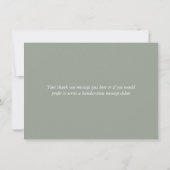 Elegante Minimalistische Saliegroen Script Hart Bedankkaart (Achterkant)