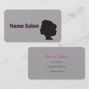 Elegante minimalistische salon met vrouw silhouet visitekaartje