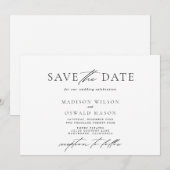 Elegante minimalistische Save the date horizontaal Kaart (Voorkant / Achterkant)