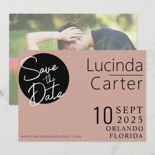 Elegante, minimalistische Save the Date-kaart Kaart (Voorkant / Achterkant)