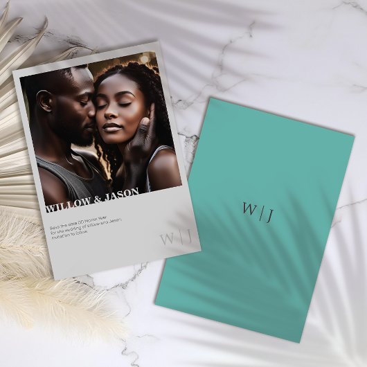 Elegante minimalistische save the date met foto