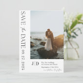 Elegante Minimalistische Save the Date Moderne & S Kaart (Staand voorkant)