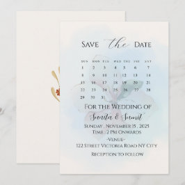 Elegante Minimalistische Save the Date Trouw Uitno Kaart