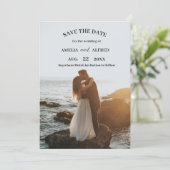 Elegante minimalistische schone klassieke bruiloft kaart (Staand voorkant)