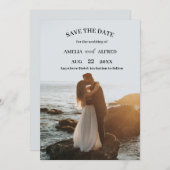 Elegante minimalistische schone klassieke bruiloft kaart (Voorkant / Achterkant)