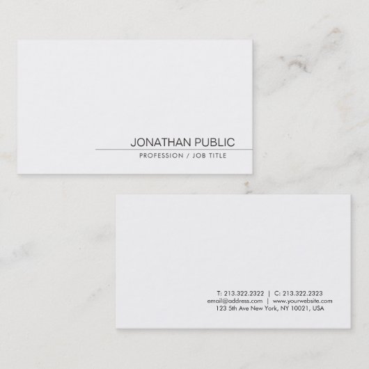 Elegante minimalistische schone vlakke moderne tre visitekaartje (Voorkant / Achterkant)