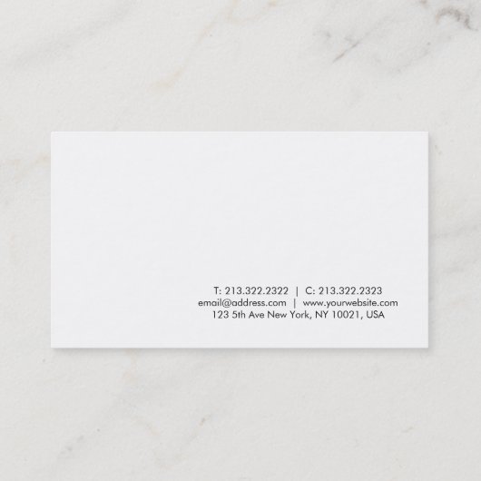 Elegante minimalistische schone vlakke moderne tre visitekaartje (Achterkant)