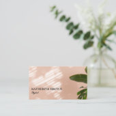 Elegante minimalistische schoonheidssalon stylist  visitekaartje (Staand voorkant)